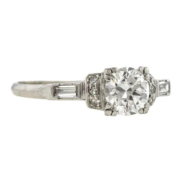 Art Deco Engagement Ring, TRB 0.78ct