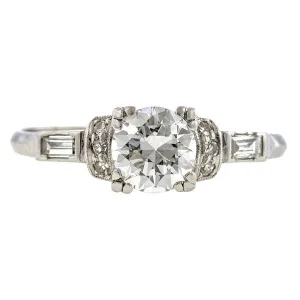 Art Deco Engagement Ring, TRB 0.78ct