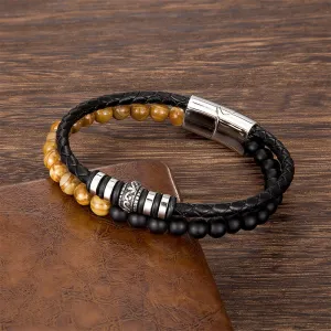 Beads Bracelet Men's Stainless Steel Fashion Handmade Jewelry