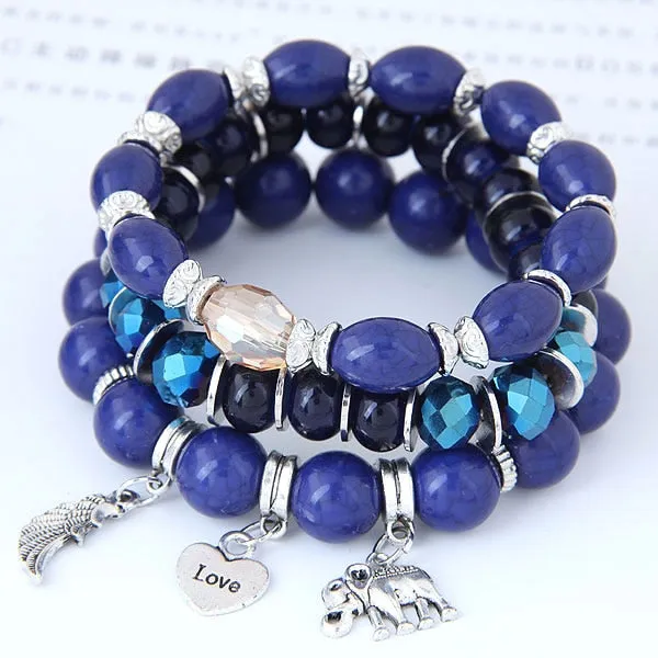 Bohemian Charm Beads Wrap Bracelets & Bangles for Women Boho Flower Leaf Tassel Bracelet Multilayer Bracelet Femme 2020 New