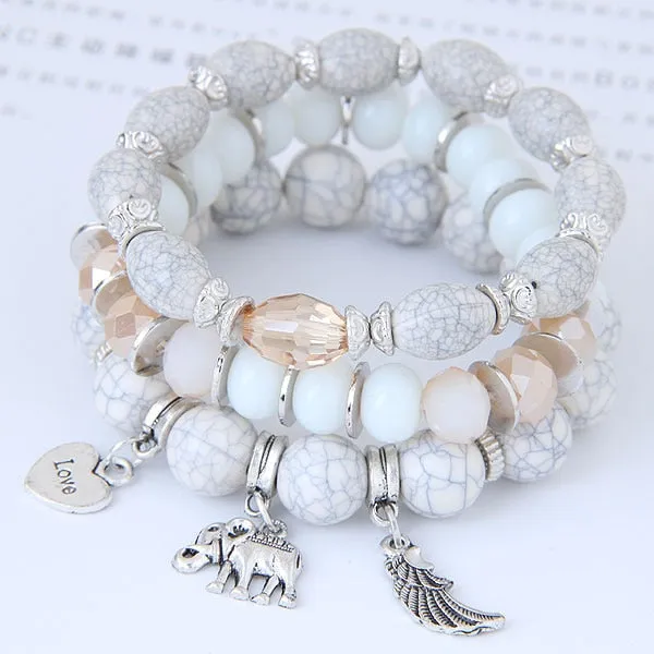 Bohemian Charm Beads Wrap Bracelets & Bangles for Women Boho Flower Leaf Tassel Bracelet Multilayer Bracelet Femme 2020 New
