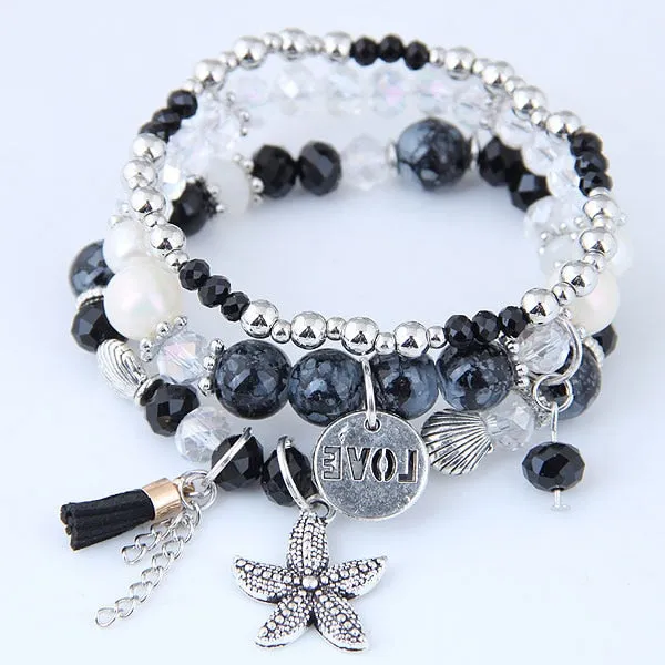 Bohemian Charm Beads Wrap Bracelets & Bangles for Women Boho Flower Leaf Tassel Bracelet Multilayer Bracelet Femme 2020 New