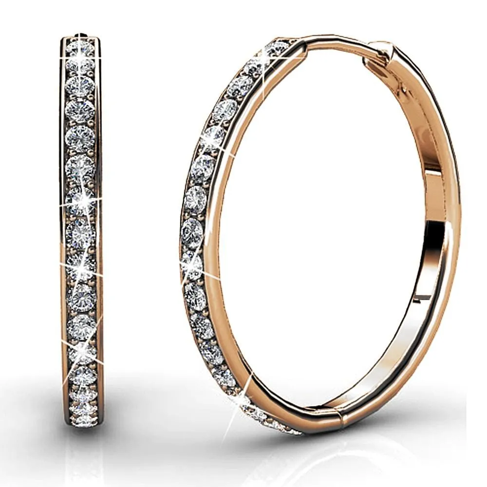 Boxed Perfection Bangle And Earrings Set Rose Gold Embellished with SWAROVSKI® crystals