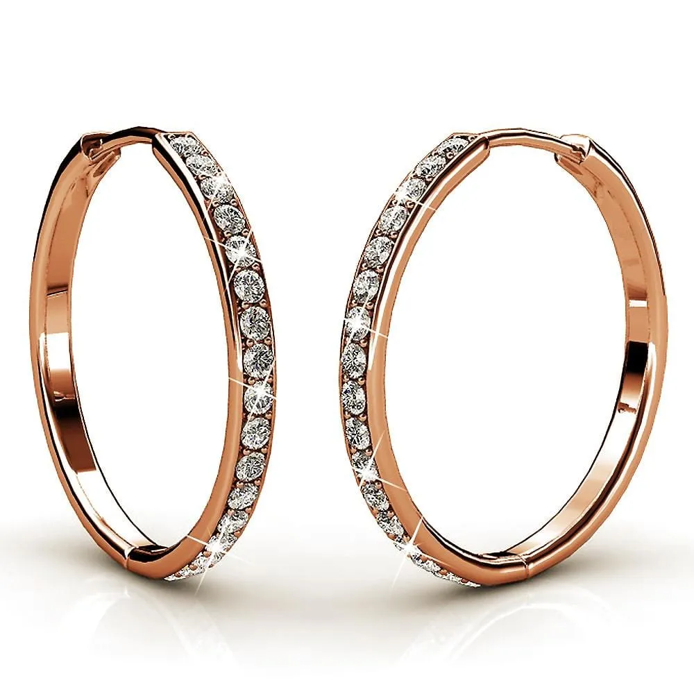 Boxed Perfection Bangle And Earrings Set Rose Gold Embellished with SWAROVSKI® crystals