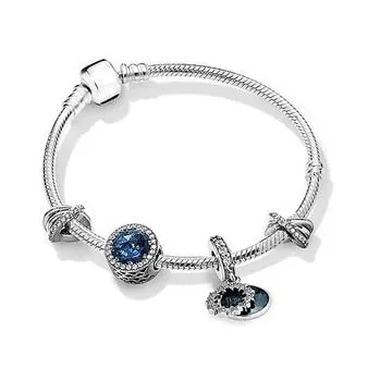 BRACE CO European Heart-shaped Pendant Charm Bracelet Fit Women's Jewellery Snake Chain Rose Gold Metal Fashion Fine Bracelets