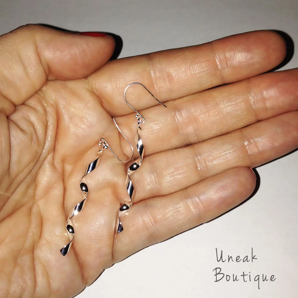 Cascading Spiral Sterling Silver Earrings