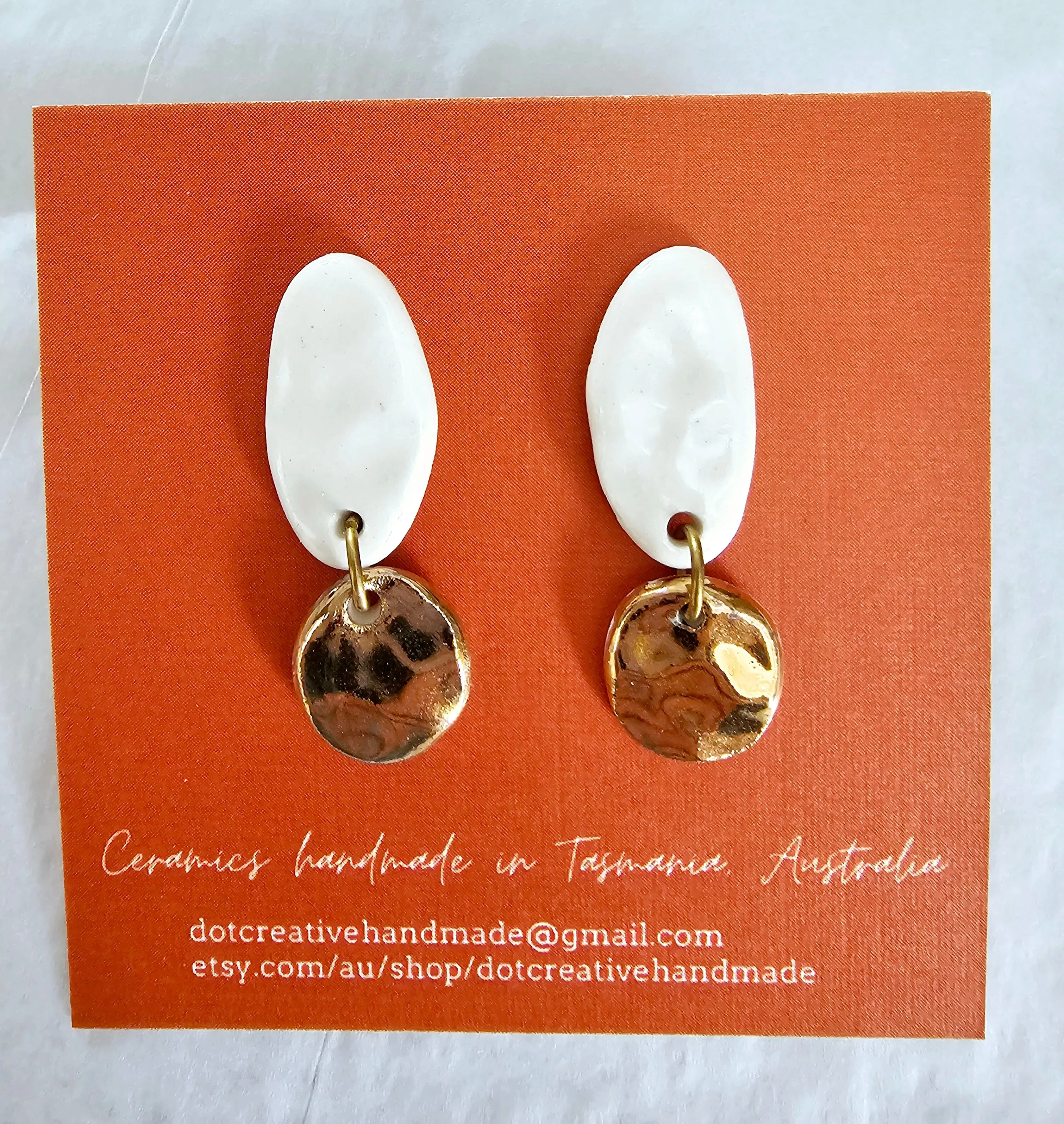 Ceramic Drop Earrings - DOT Creative Tasmania
