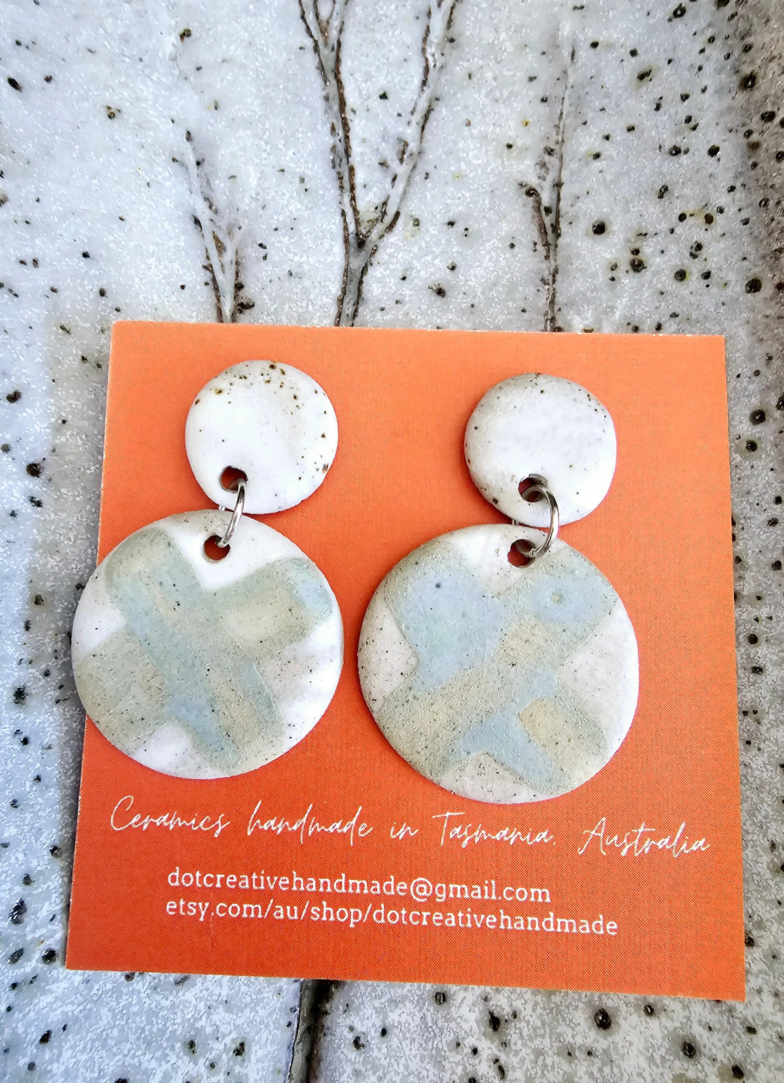 Ceramic Drop Earrings - DOT Creative Tasmania