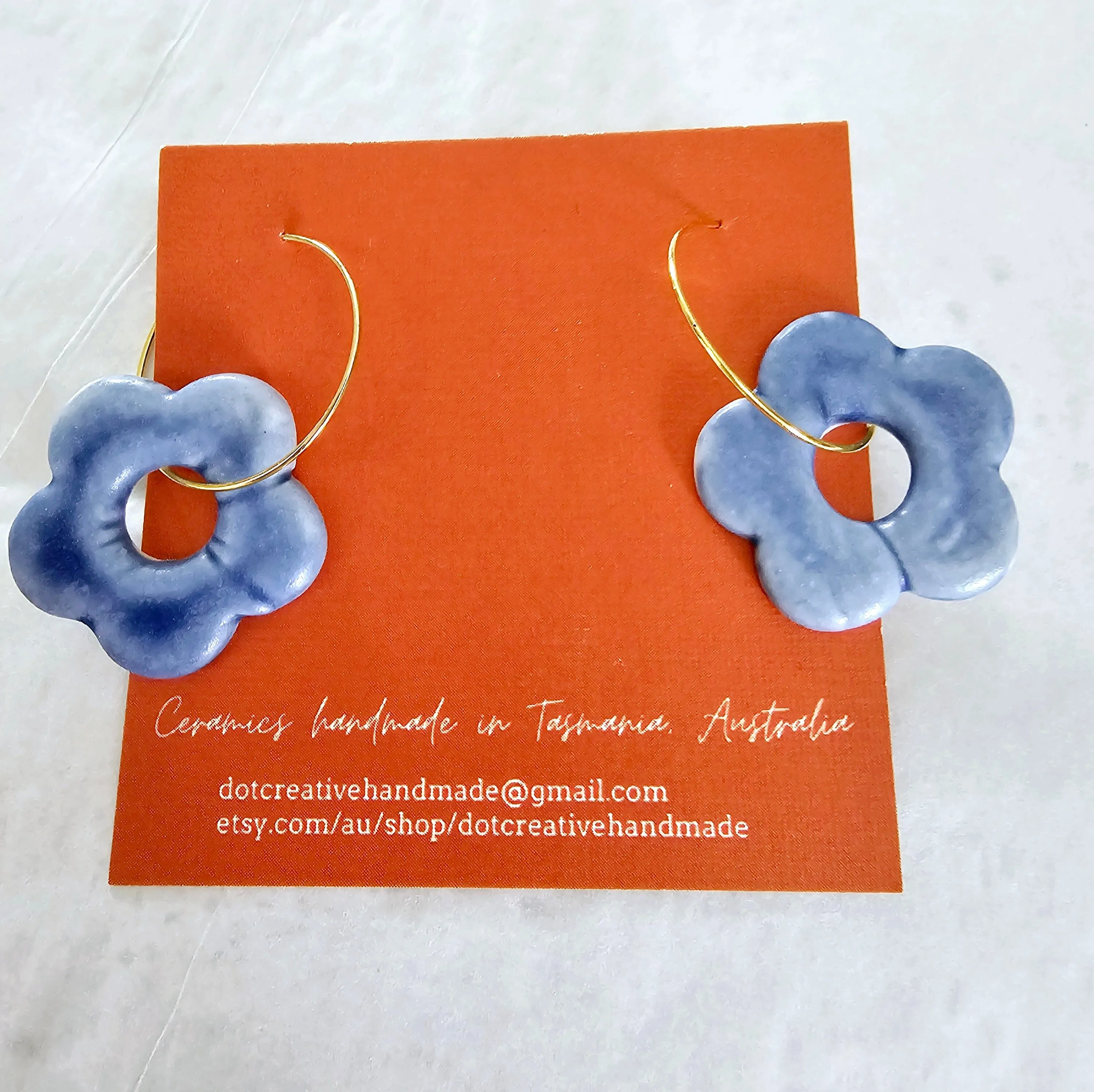 Ceramic Drop Earrings - DOT Creative Tasmania