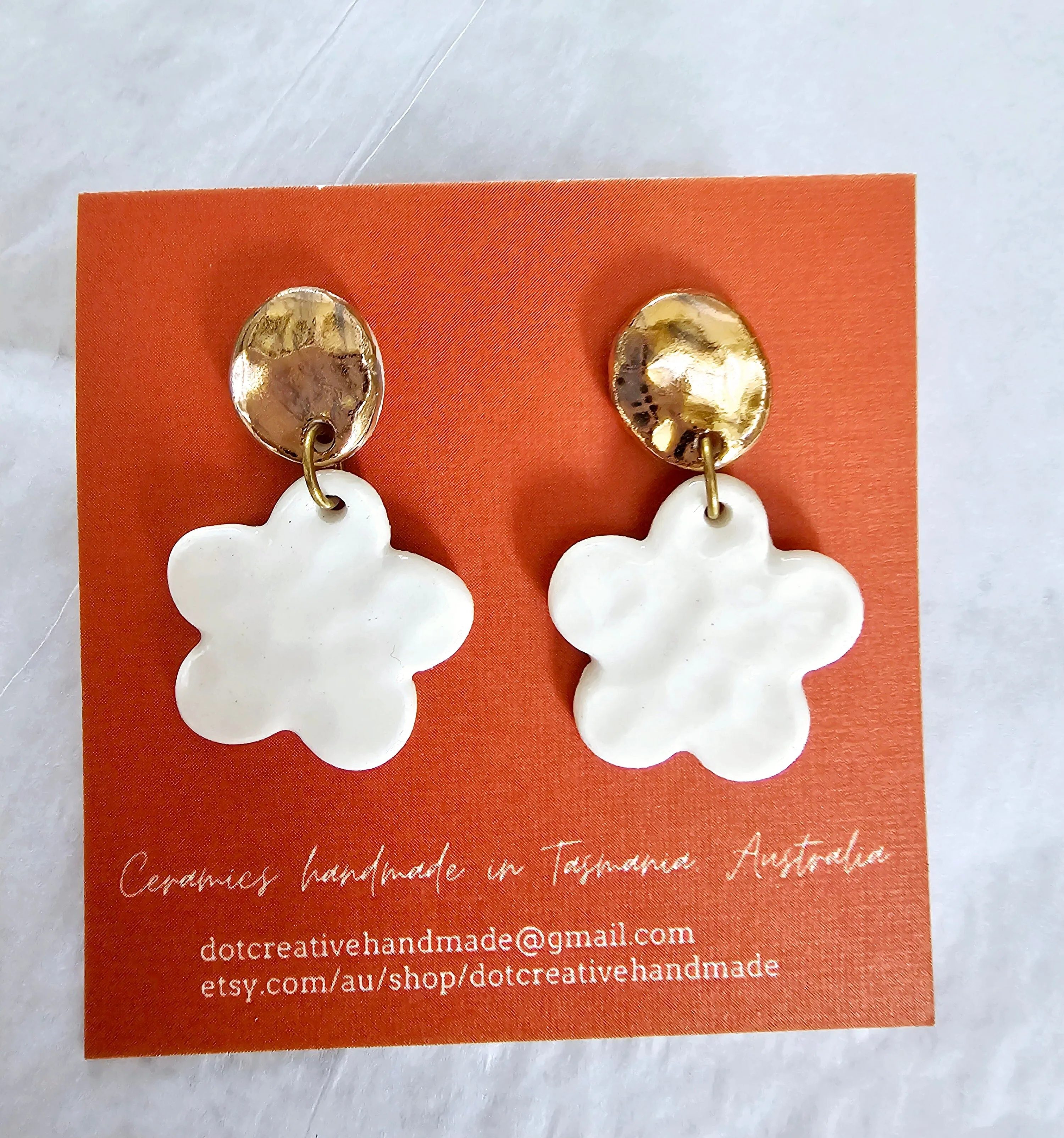 Ceramic Drop Earrings - DOT Creative Tasmania
