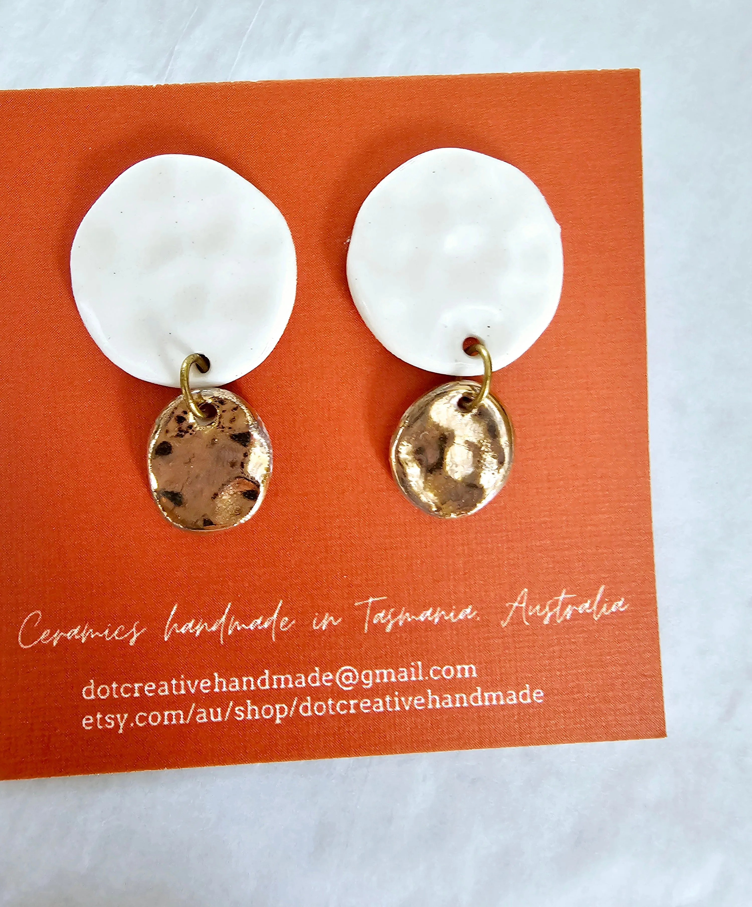 Ceramic Drop Earrings - DOT Creative Tasmania