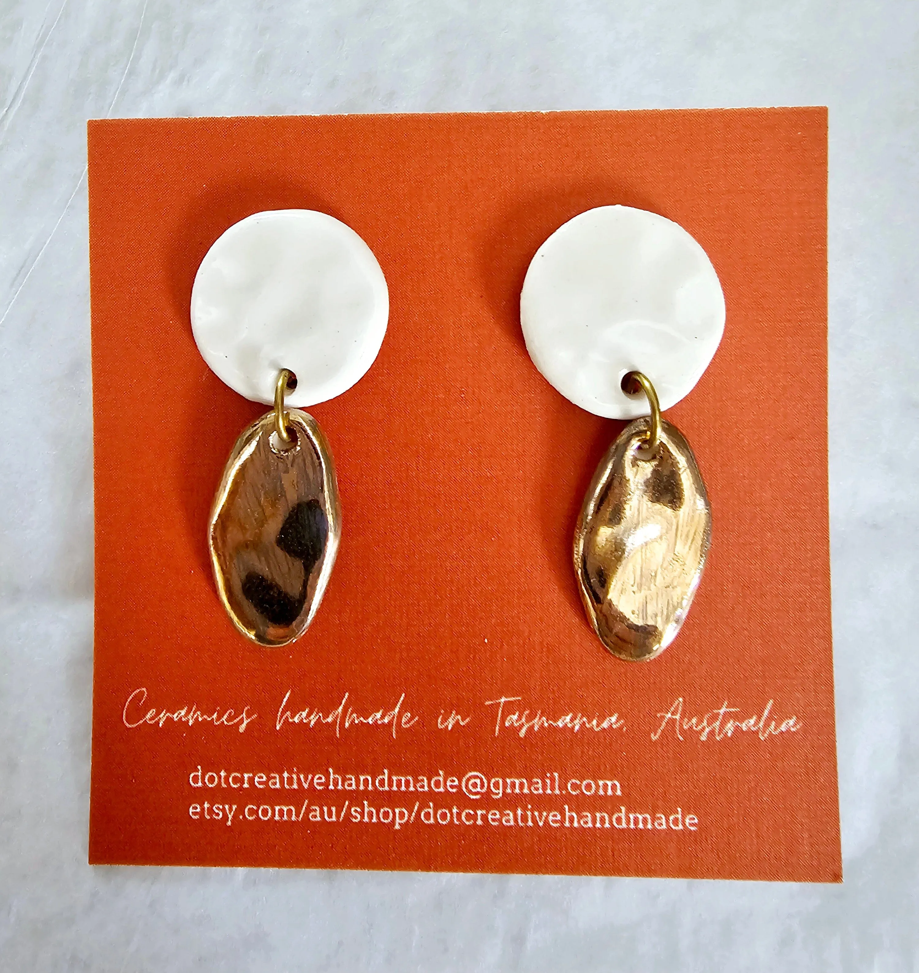 Ceramic Drop Earrings - DOT Creative Tasmania