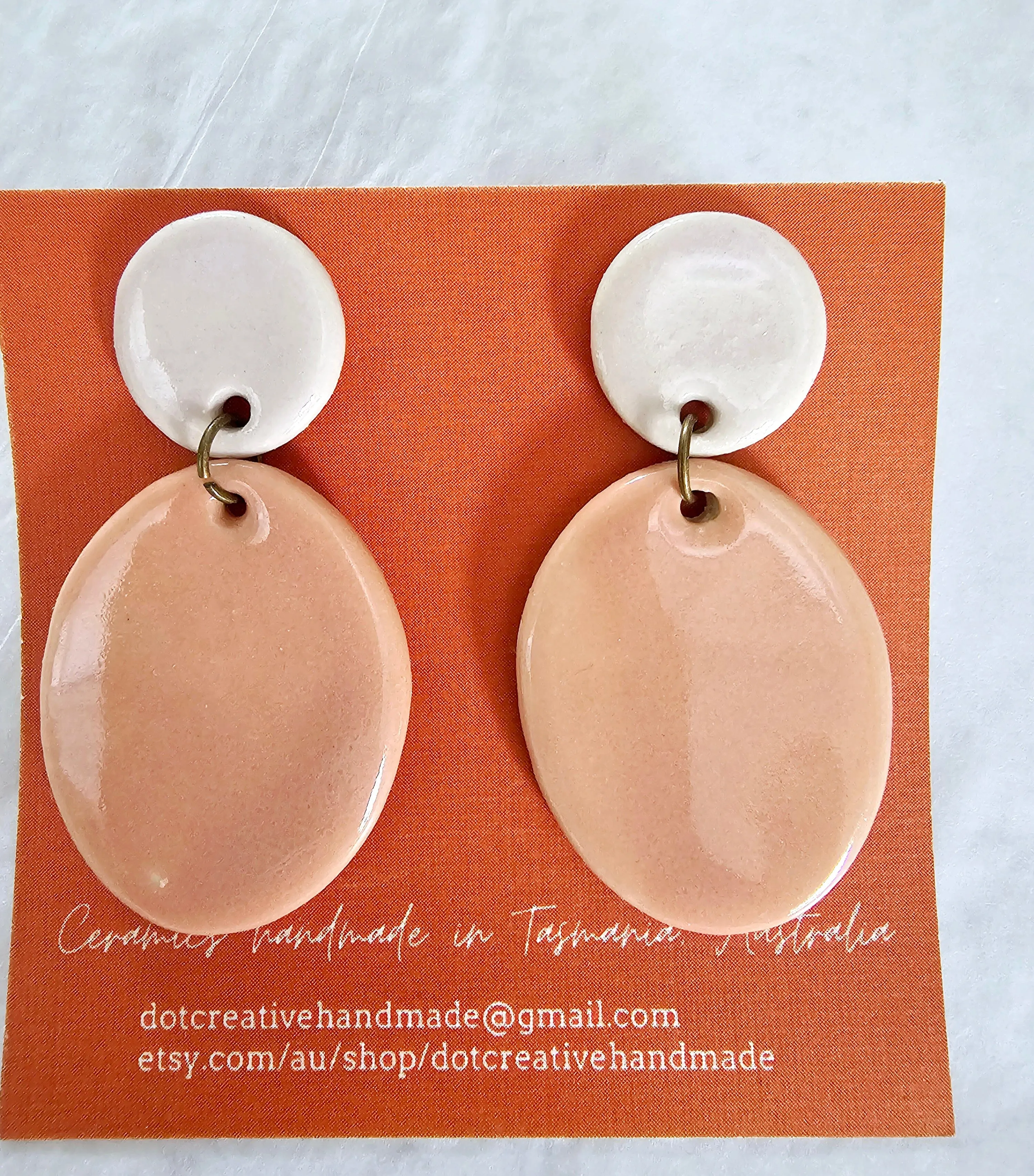 Ceramic Drop Earrings - DOT Creative Tasmania