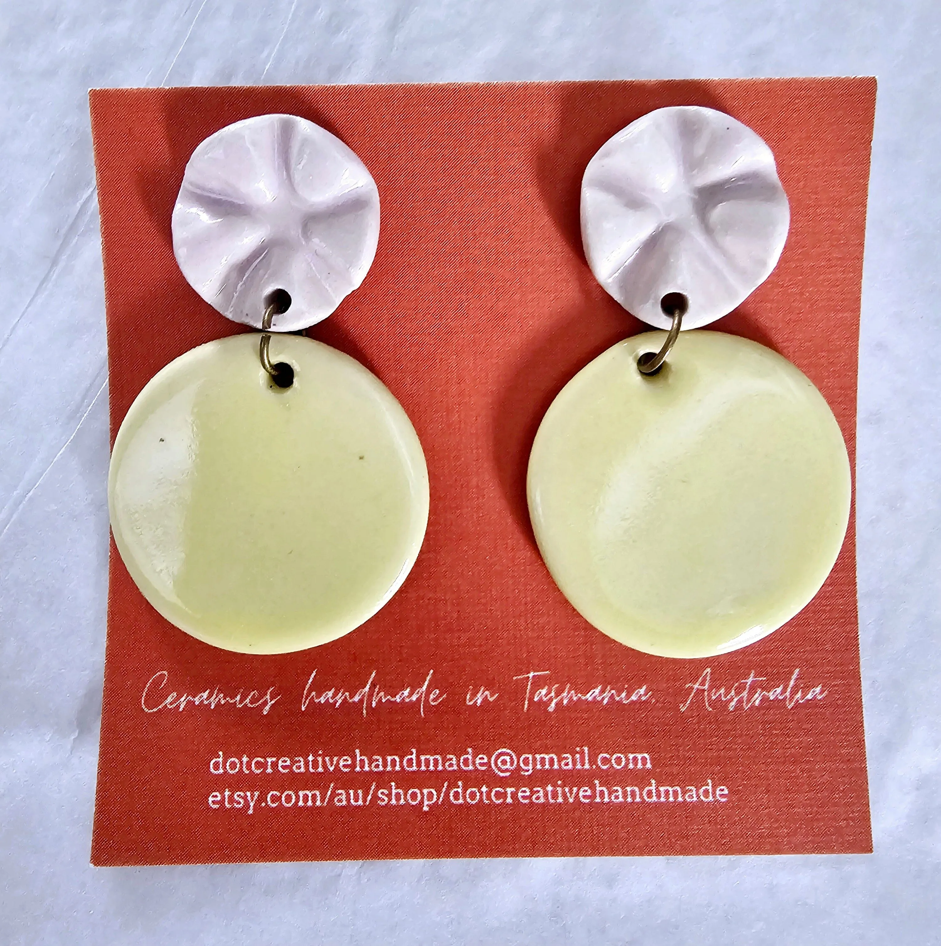 Ceramic Drop Earrings - DOT Creative Tasmania
