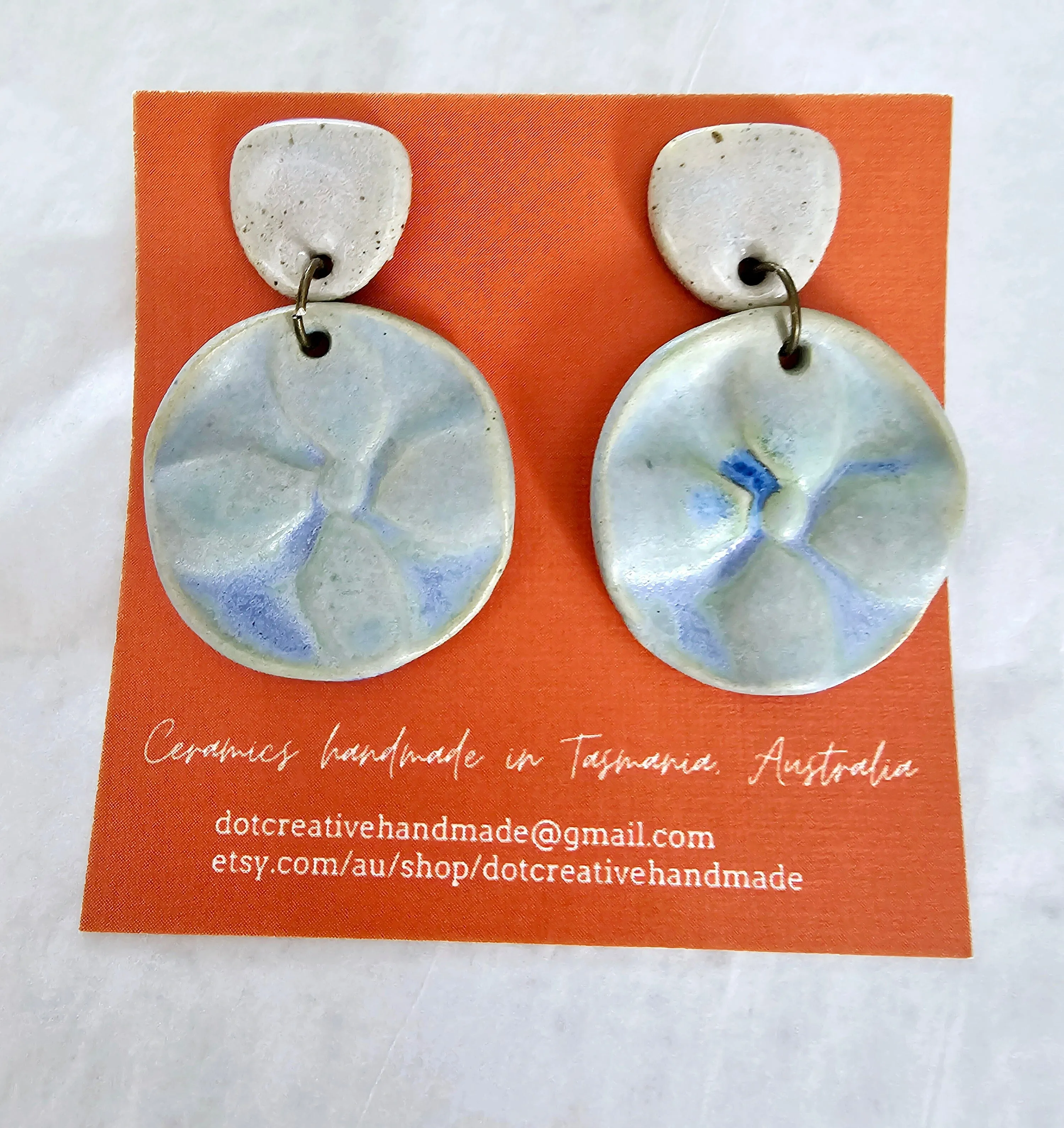 Ceramic Drop Earrings - DOT Creative Tasmania