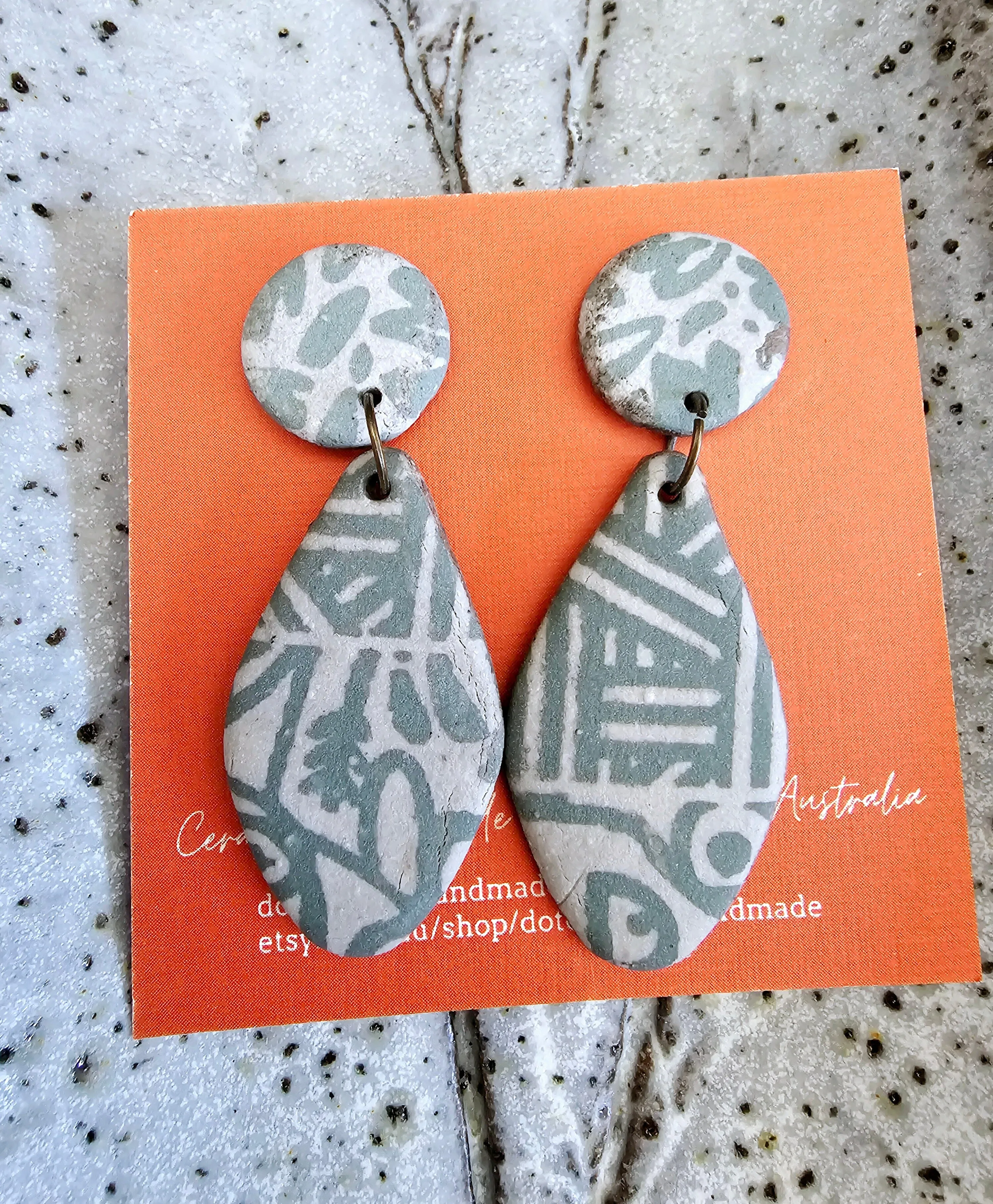 Ceramic Drop Earrings - DOT Creative Tasmania
