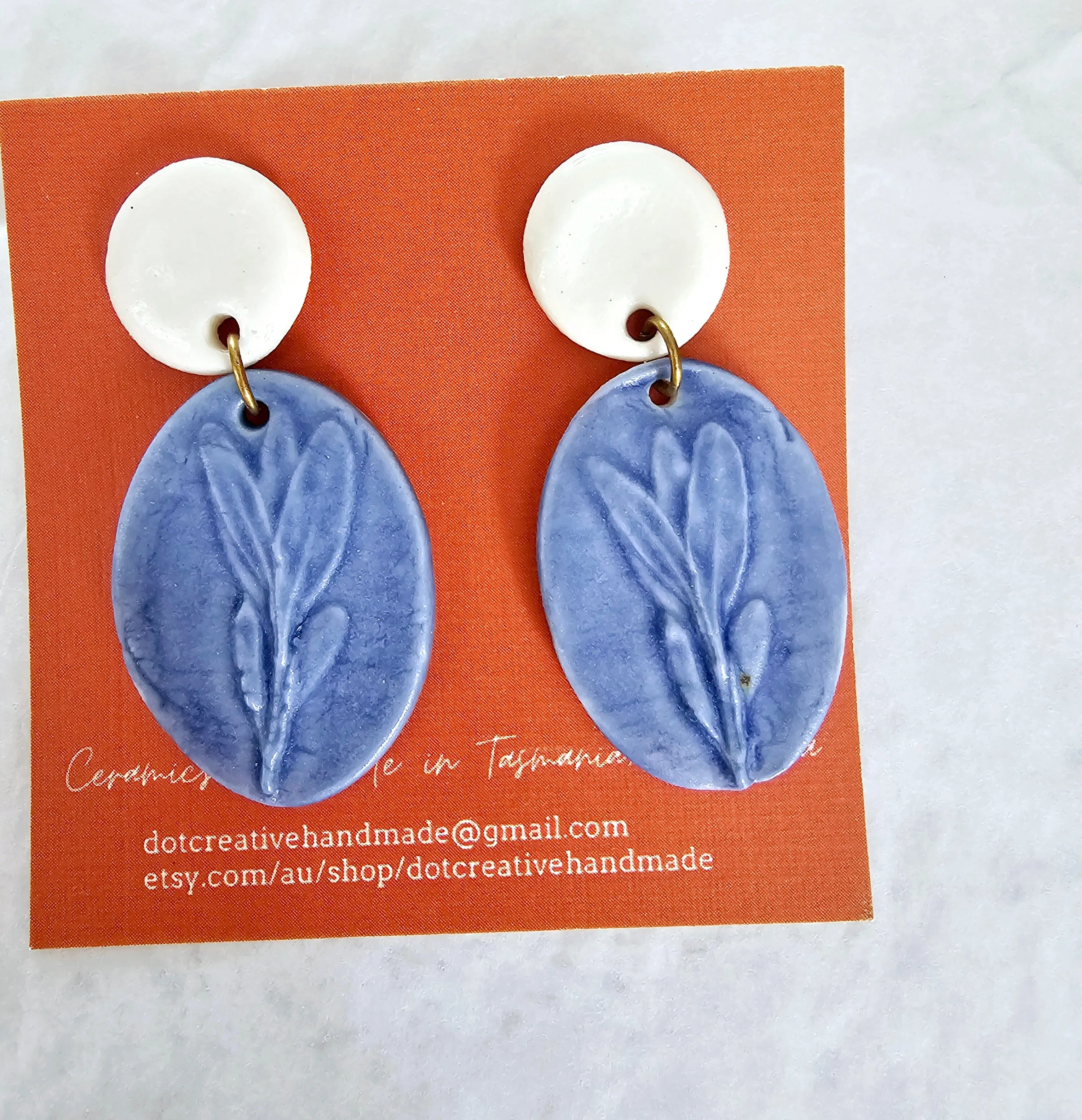 Ceramic Drop Earrings - DOT Creative Tasmania
