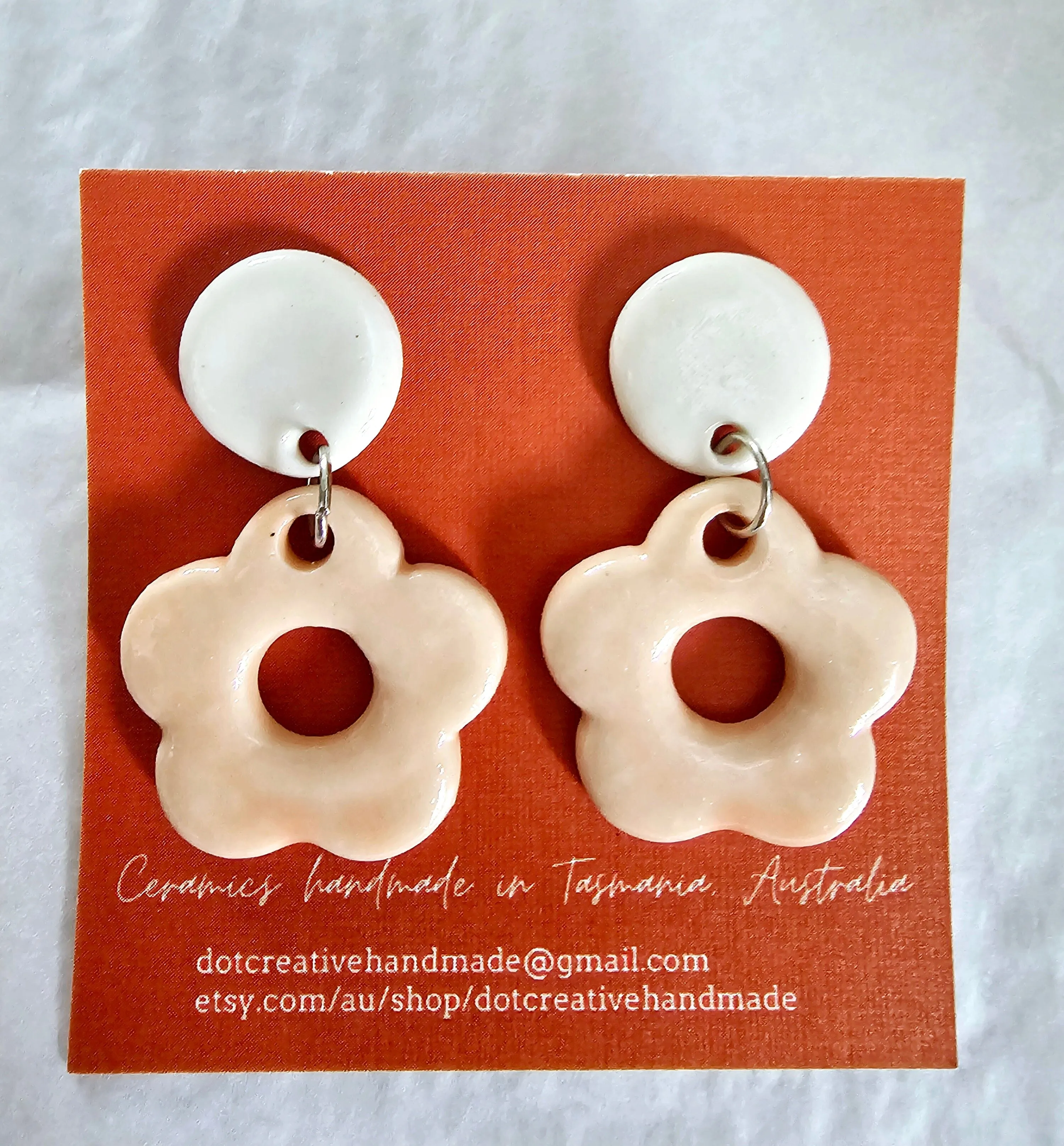 Ceramic Drop Earrings - DOT Creative Tasmania