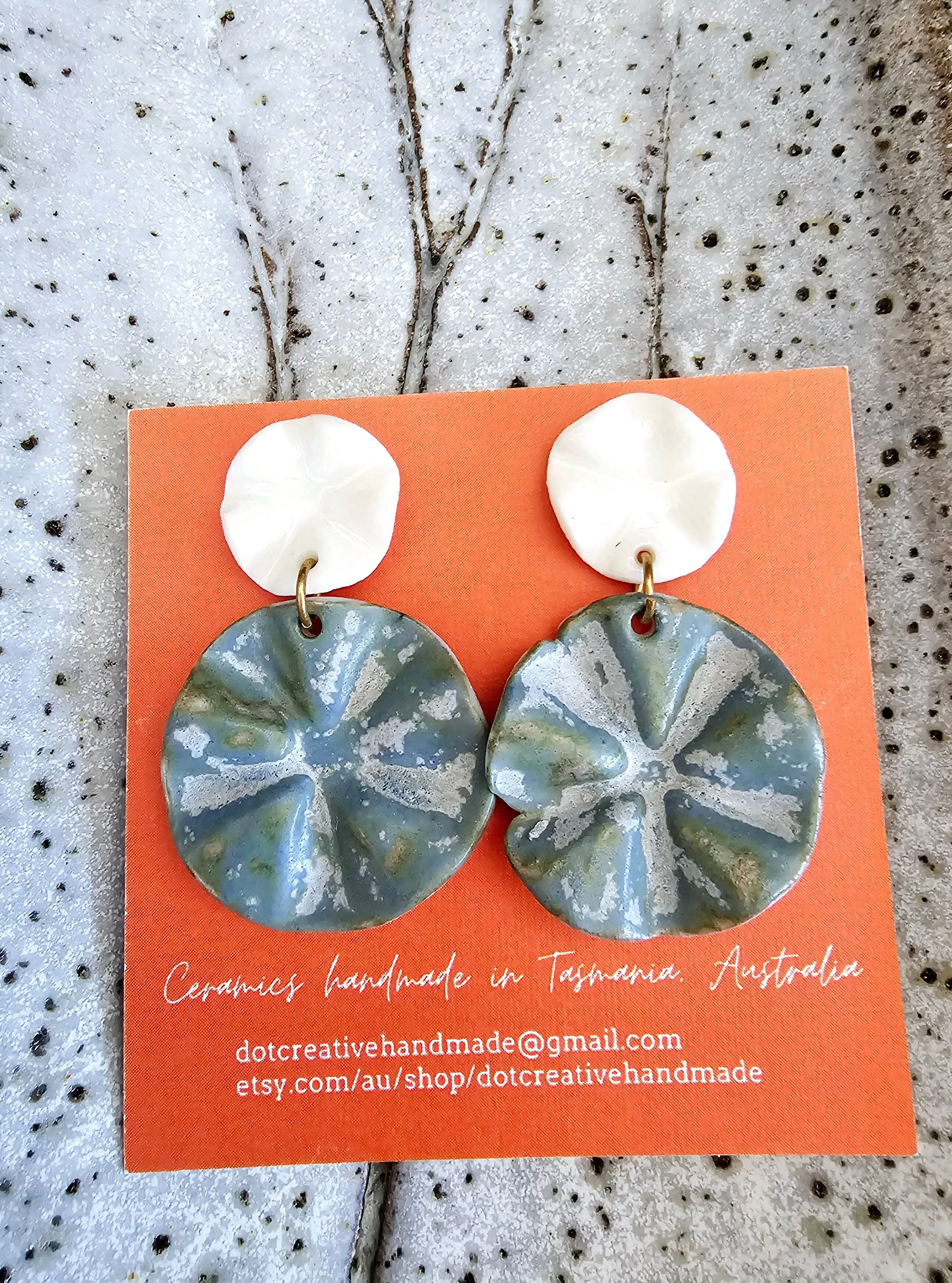 Ceramic Drop Earrings - DOT Creative Tasmania