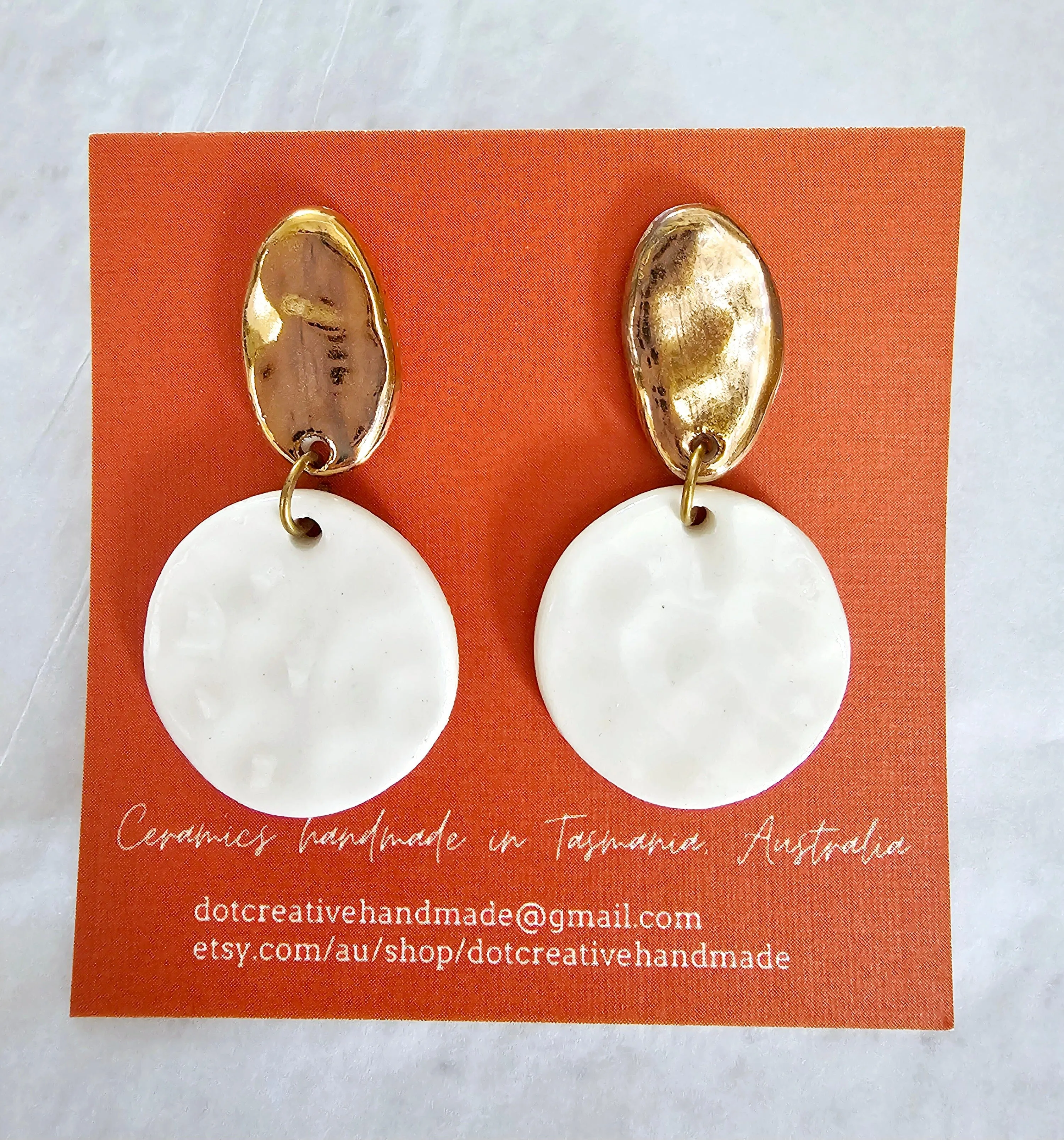 Ceramic Drop Earrings - DOT Creative Tasmania