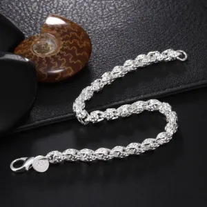 Charms beads Chain Beautiful bracelet silver color fashion for women Wedding nice bracelet jewelry JSHh236
