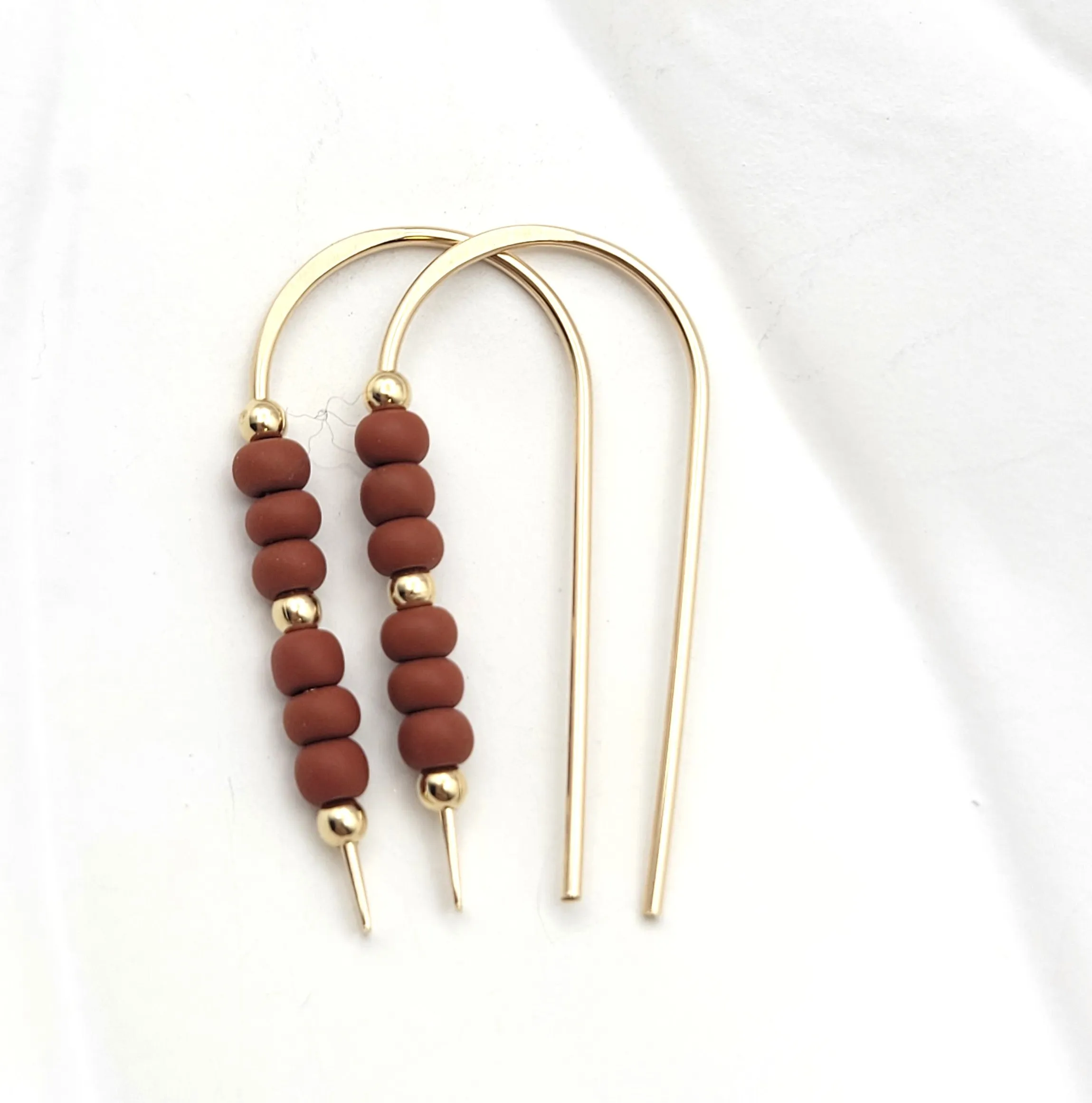 Cheval - Gold & Burnt Sienna Beads