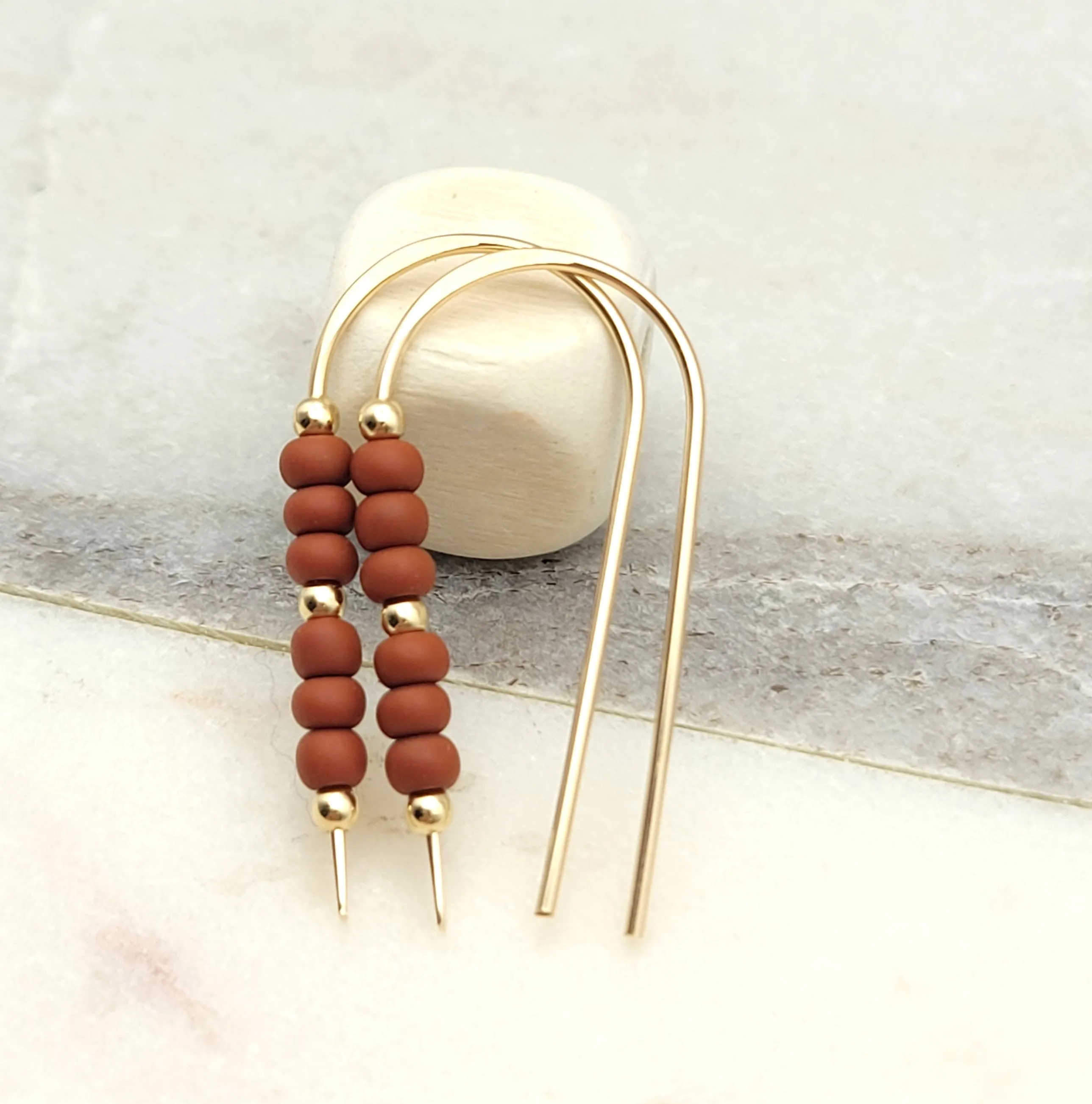 Cheval - Gold & Burnt Sienna Beads