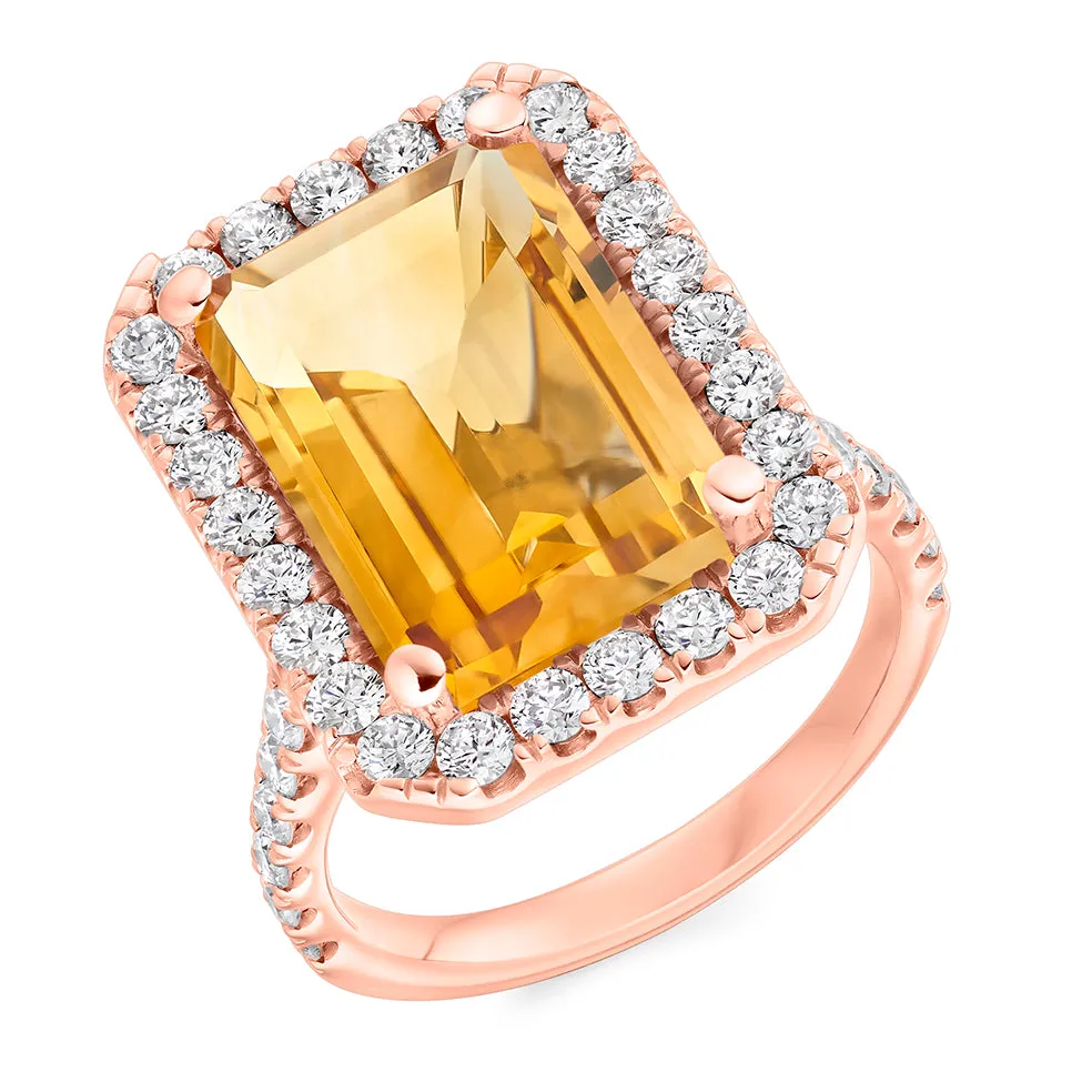 Citrine Emerald Cut 7.50ct Cluster