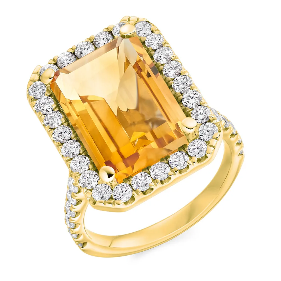 Citrine Emerald Cut 7.50ct Cluster