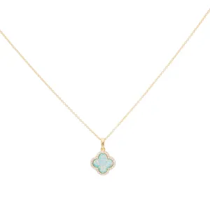 CLOVER PAVE OPAL NECKLACE