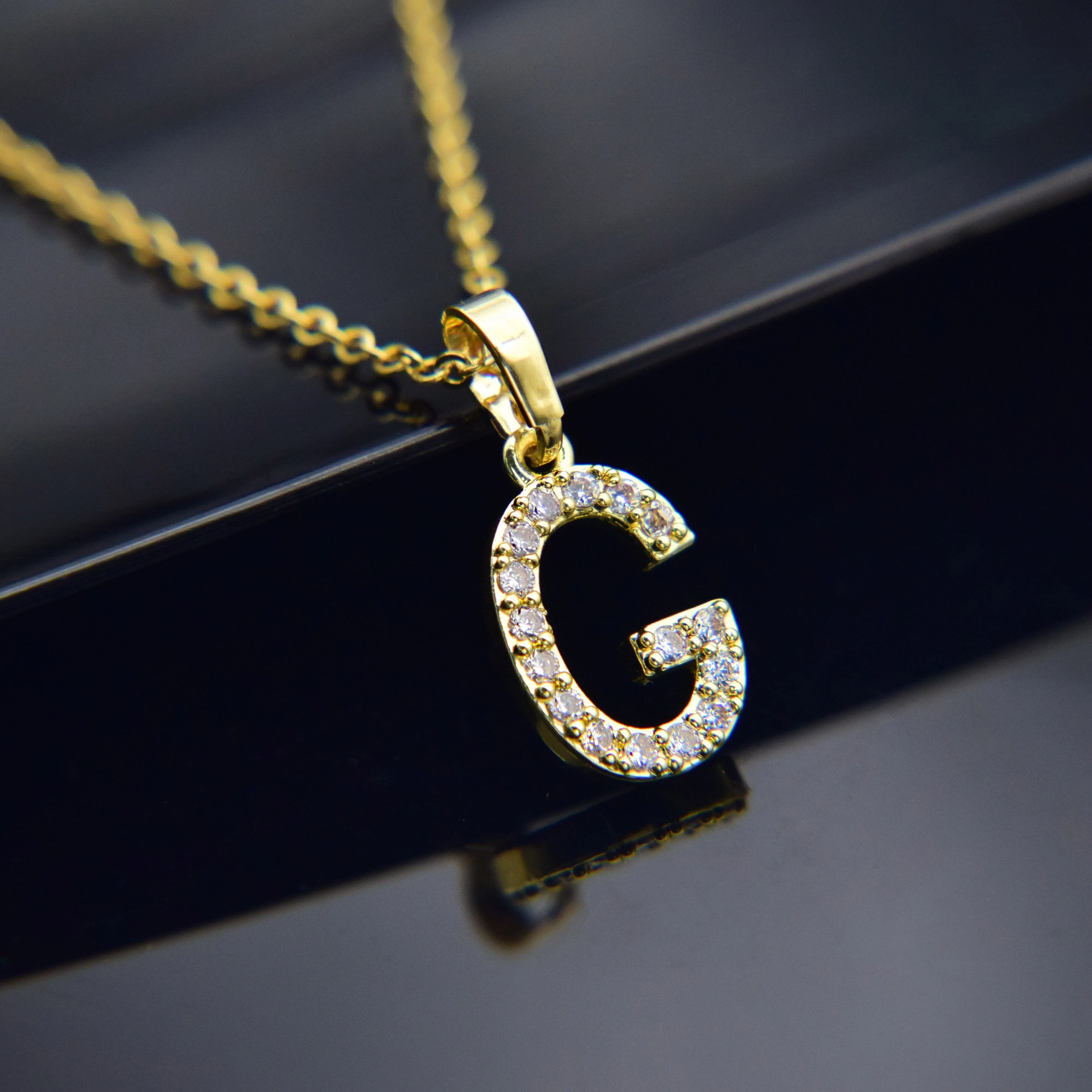 Cubic Zircon Alphabet Pendants Gold Silver Color Copper Mini A-Z Letter Pendant Necklace Shinning 26 Initial Collares Jewelry
