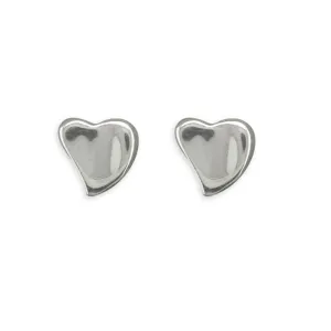 Cute Heart Stud Earrings Sterling Silver