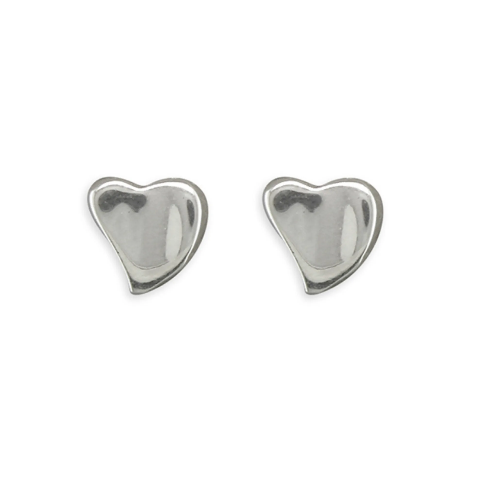 Cute Heart Stud Earrings Sterling Silver
