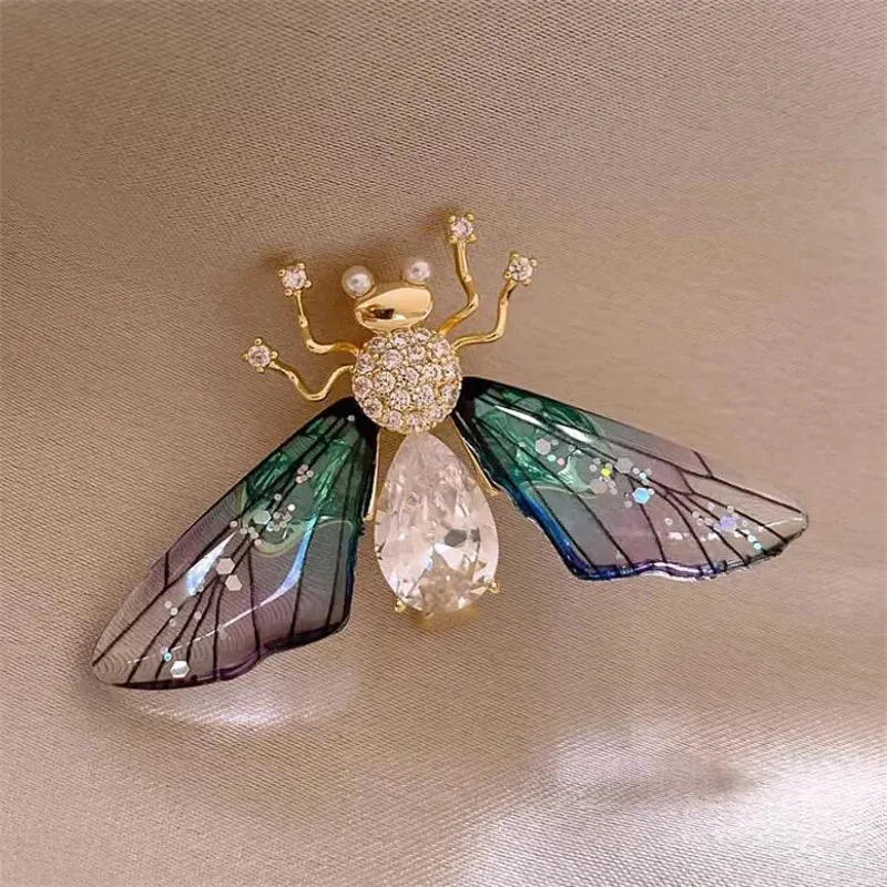 Delicate Full Rhinestone Bird Brooch Pin For Women Girls Shiny Zircon Magpie Bee Butterfly Animal Badges Lady Clothing Jewelry