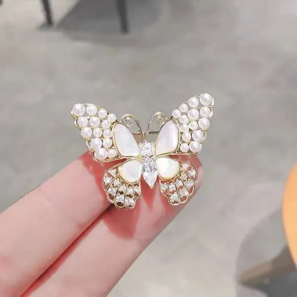 Delicate Full Rhinestone Bird Brooch Pin For Women Girls Shiny Zircon Magpie Bee Butterfly Animal Badges Lady Clothing Jewelry