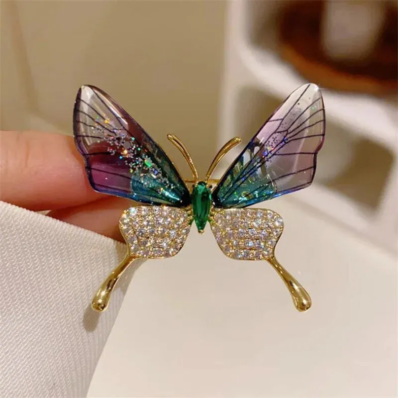 Delicate Full Rhinestone Bird Brooch Pin For Women Girls Shiny Zircon Magpie Bee Butterfly Animal Badges Lady Clothing Jewelry