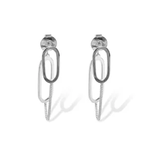 Demi Double Oval & Chain Earrings