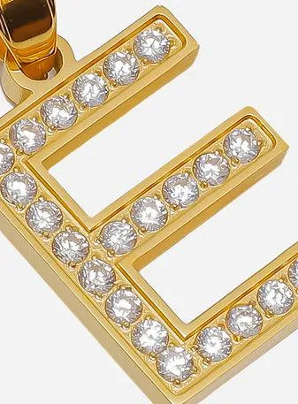 Diamond Gold Letter E Pendant