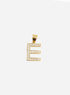 Diamond Gold Letter E Pendant