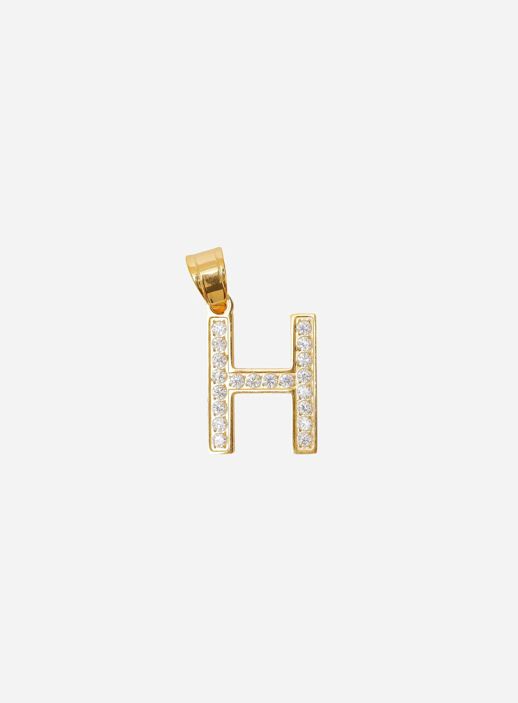 Diamond Gold Letter H Pendant
