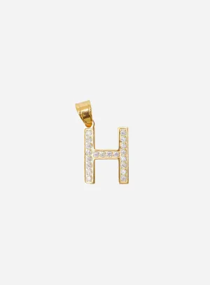 Diamond Gold Letter H Pendant