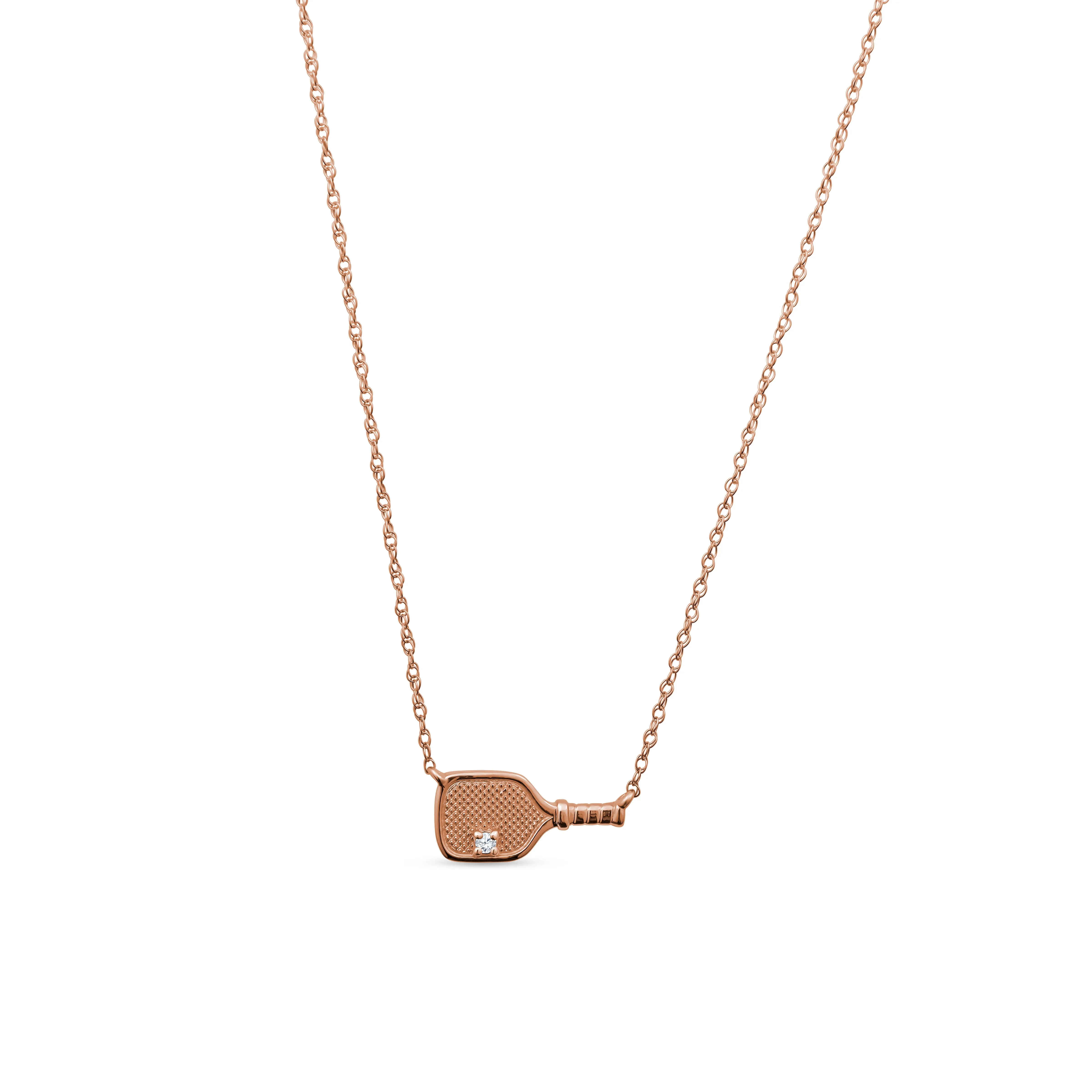 Diamond Solitaire Pickleball Necklace