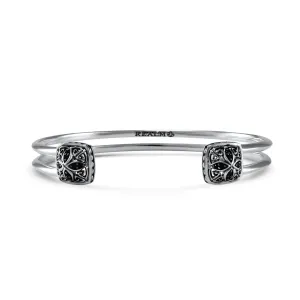 Duplicity Pavé Cuff 10mm - Sterling Silver   CZ Noir