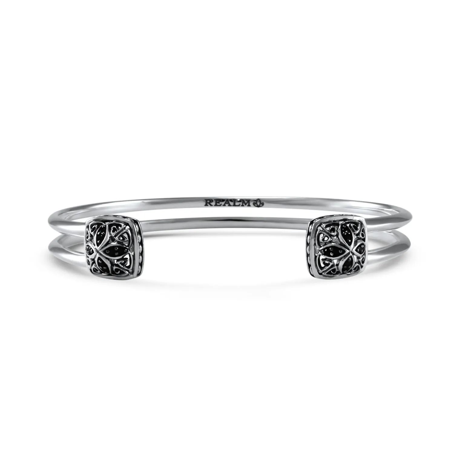Duplicity Pavé Cuff 10mm - Sterling Silver   CZ Noir