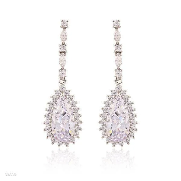 EARING FANCY ZC DRP. SILVER-CLEAR