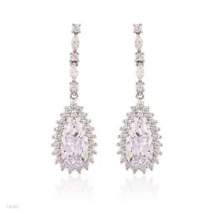 EARING FANCY ZC DRP. SILVER-CLEAR