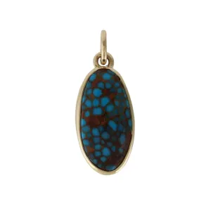 Electric 14 KT Gold x Birdseye Egyptian Turquoise Ellipse Pendant