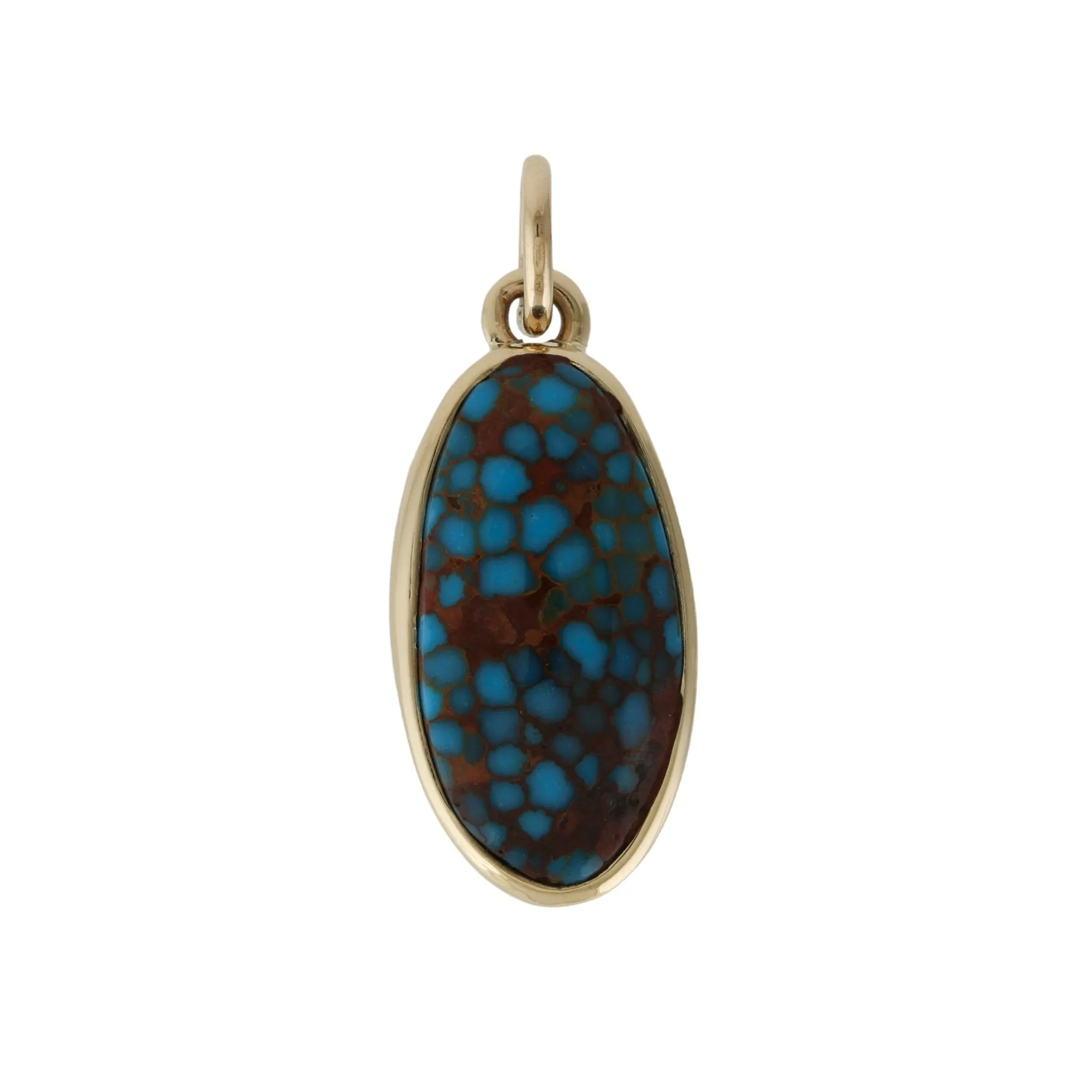 Electric 14 KT Gold x Birdseye Egyptian Turquoise Ellipse Pendant