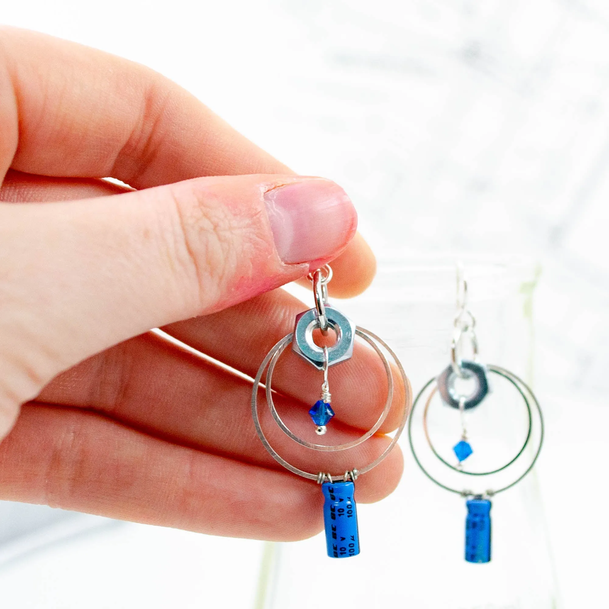 Electronic Component Earrings - Capacitors