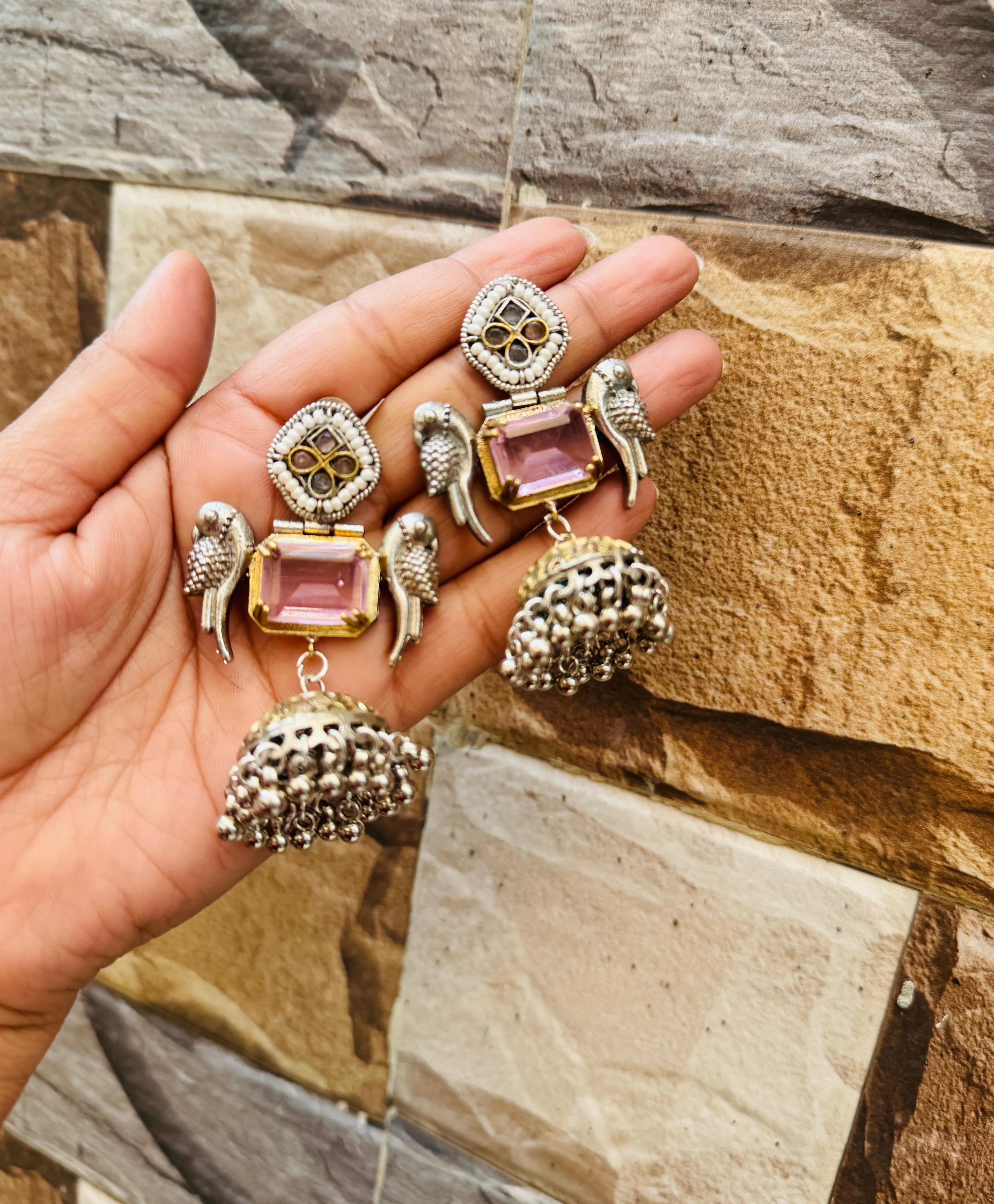 Elegant Oxidized Silver Bird Earrings – Perfect for Vintage & Bohemian Styles